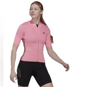 adidas The Short Sleeve Cycling Jersey Shirt Women's Medium Stretch Compression